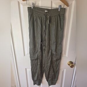 Aerie Women's Cargo Pants S Military Green Lightweight NWT $55 100% Cotton